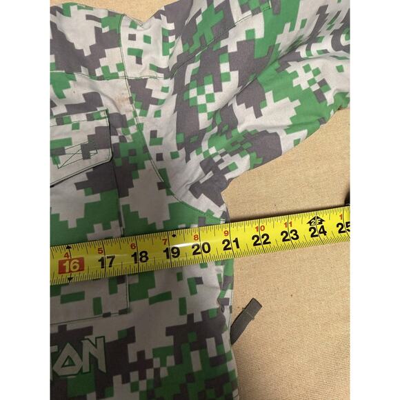 Burton Jacket Boys Large Green Gray Digital Camo Modem Hooded Snowboard Ski - Picture 12 of 16